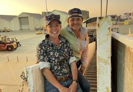 Twenty-somethings Tam Michalek (left) and Chloe Grant this year became the youngest women in Australia to hold a live export licence. Pictures supplied by Tam Michalek and Chloe Grant.