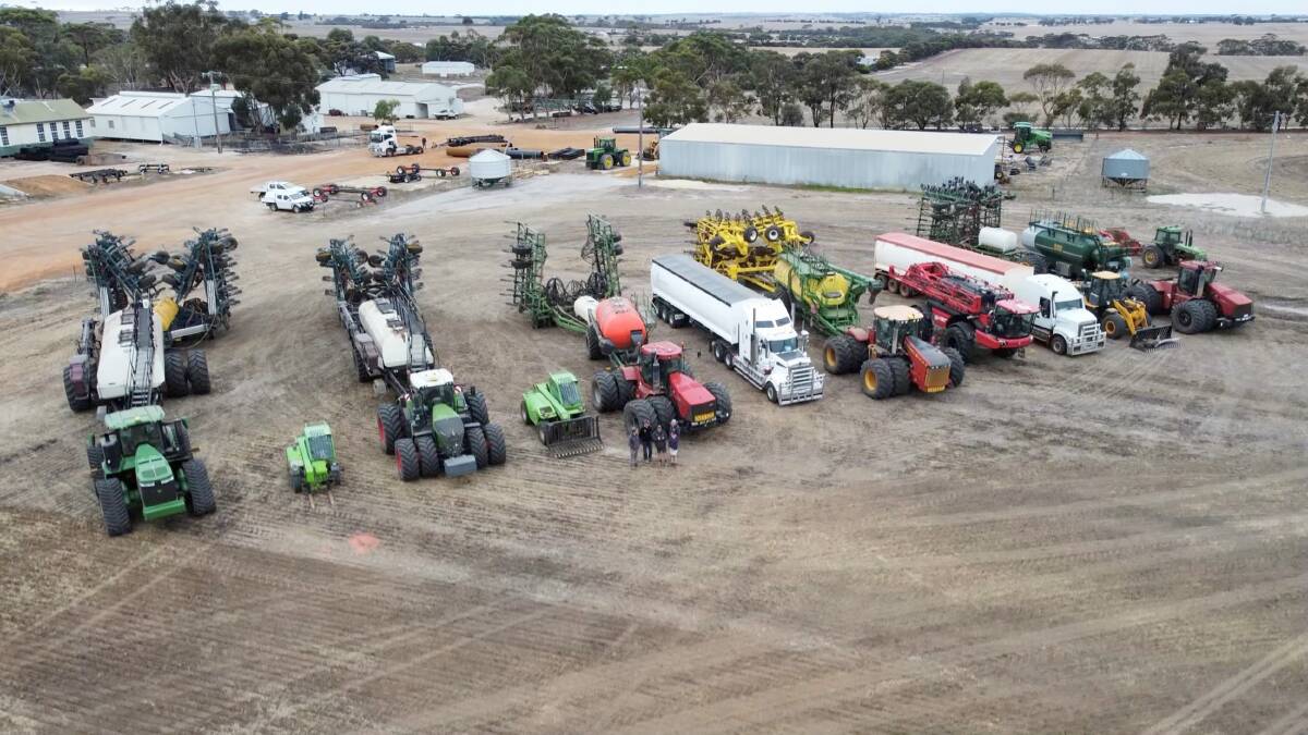Machinery lined up for Gnowangerup's community crop.