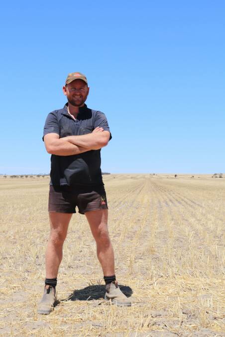 Avery Maitland, Windsor farm, Korrelocking, is happy with the year despite yields dropping from last season, even though this paddock was smashed by frost, affecting wheat yields.