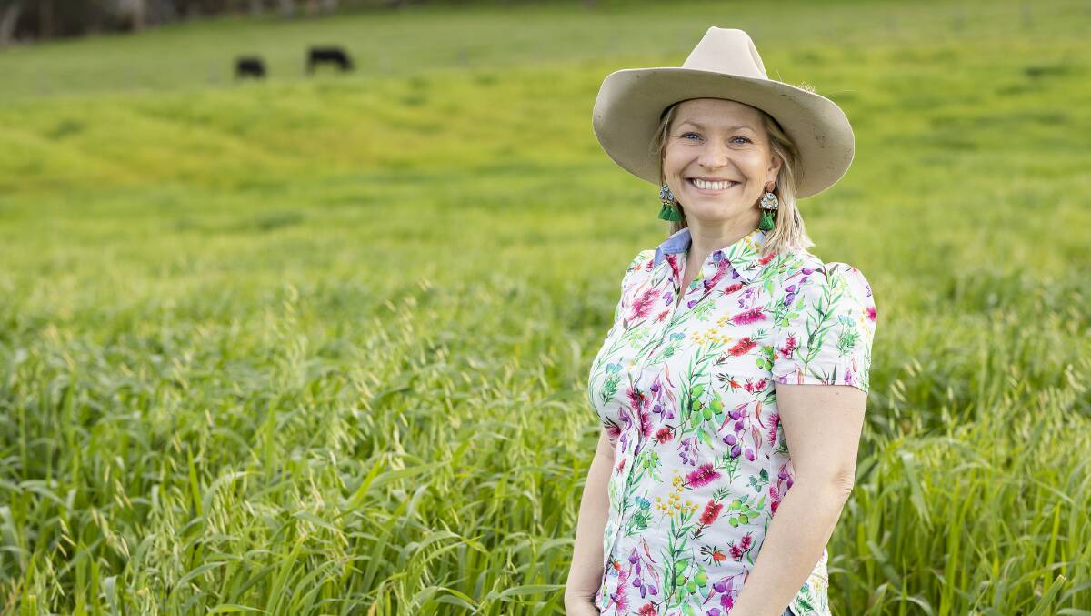Nicola Kelliher, Wandering Clover Fed Beef, join Jay Page as one of the three WA finalists in the AgriFutures Rural Womens Award for 2024. Ms Kelliher photo by Luke Riley.