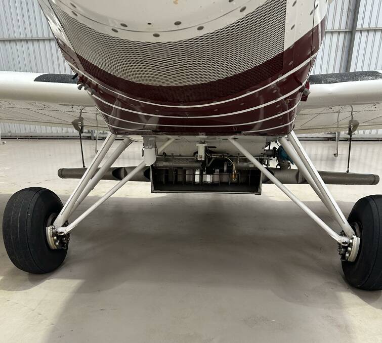 The meter, which is fixed to the bottom of the aircraft, measures precise product dropping into the front of the spreader for even distribution from the air.