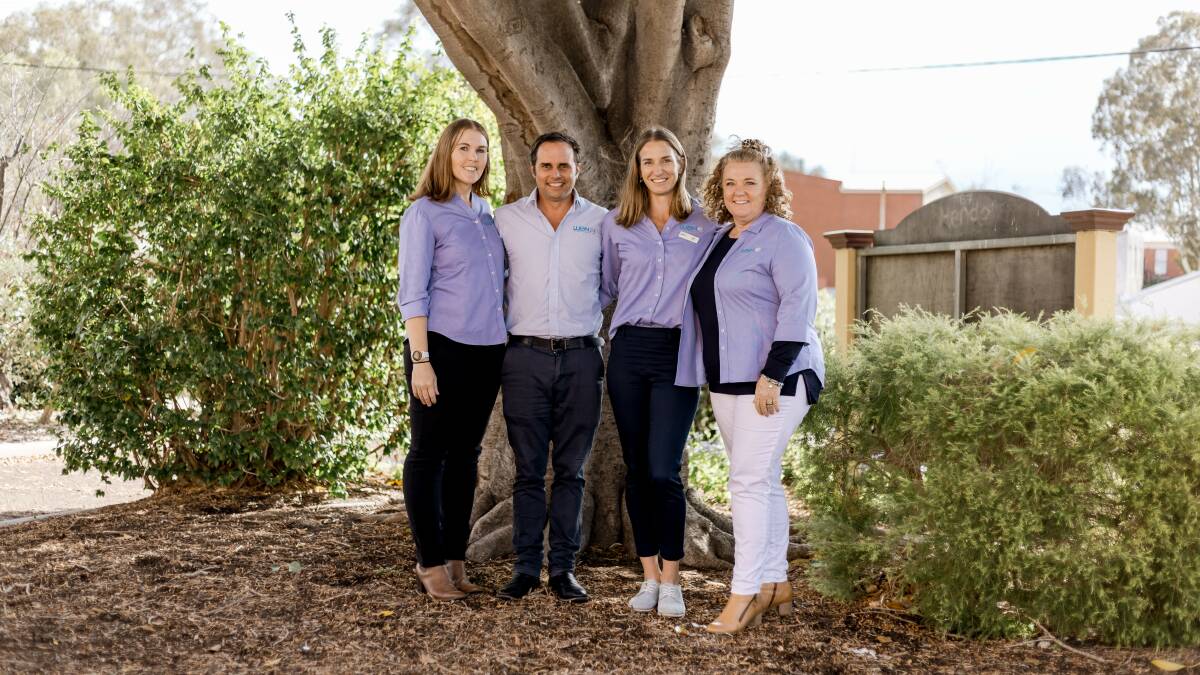 The Wheatbelt Business Network team at the 2024 Wheatbelt Futures Forum. Gemma Bovington (left), member relations manager, Rik Soderlund, chief executive officer, Lisa ONeill, corporate services manager and Rachael Thomas, business manager. Photo by Rebecca Parkhouse Photography.