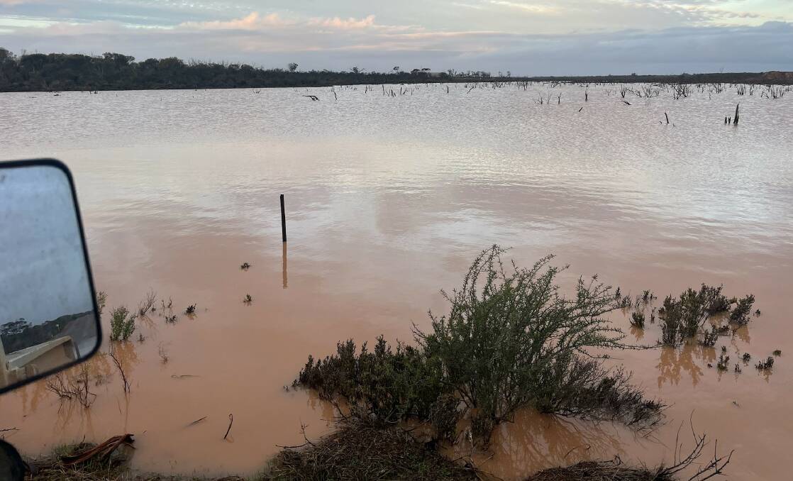 Belinda Eastough said this photo was taken 2km west of Yuna and was a dry salt flat just one week ago.
