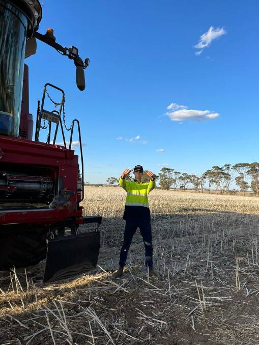 2024 AgriFutures 2024 Horizon Scholarship Jamie Vincent at work during harvest last year in Calingiri. His scholarship is sponsored by GRDC.