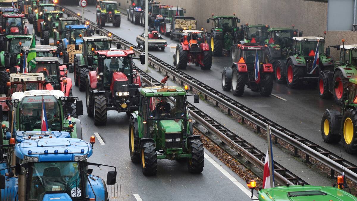 Dutch farmers took to the streets in tractors in a recent protest. Picture by Shutterstock.