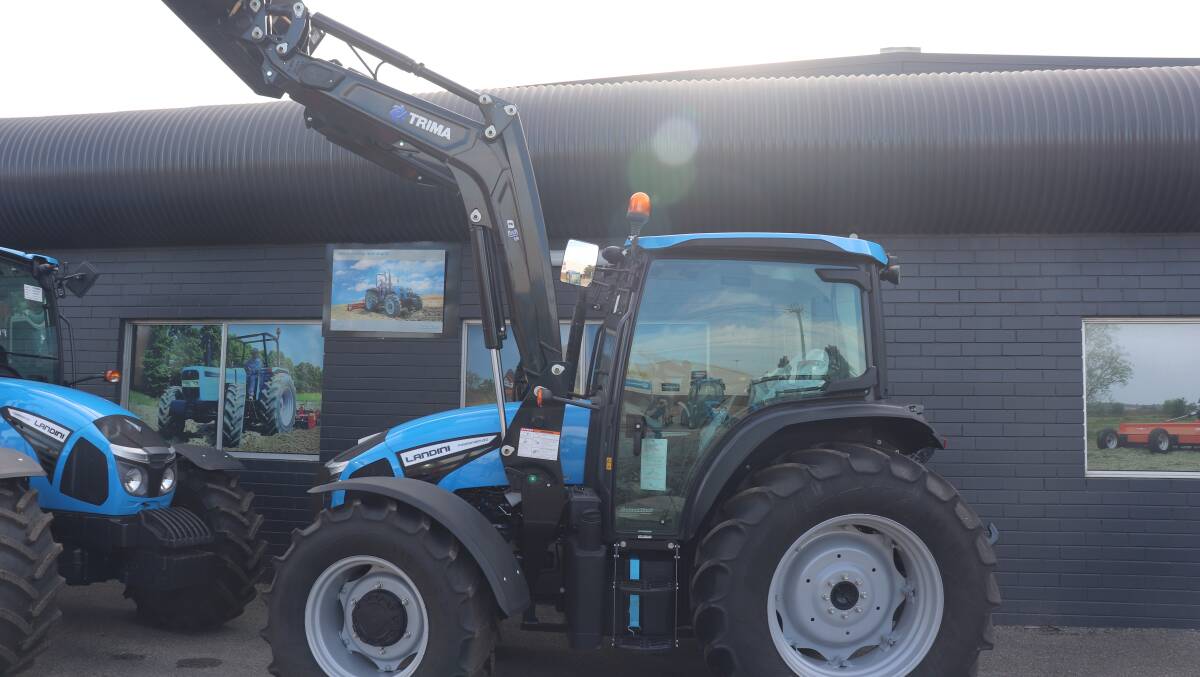 The Landini Powerfarm 120, equipped with a Professional Series Trima loader, now available at Western Ag, Kewdale.