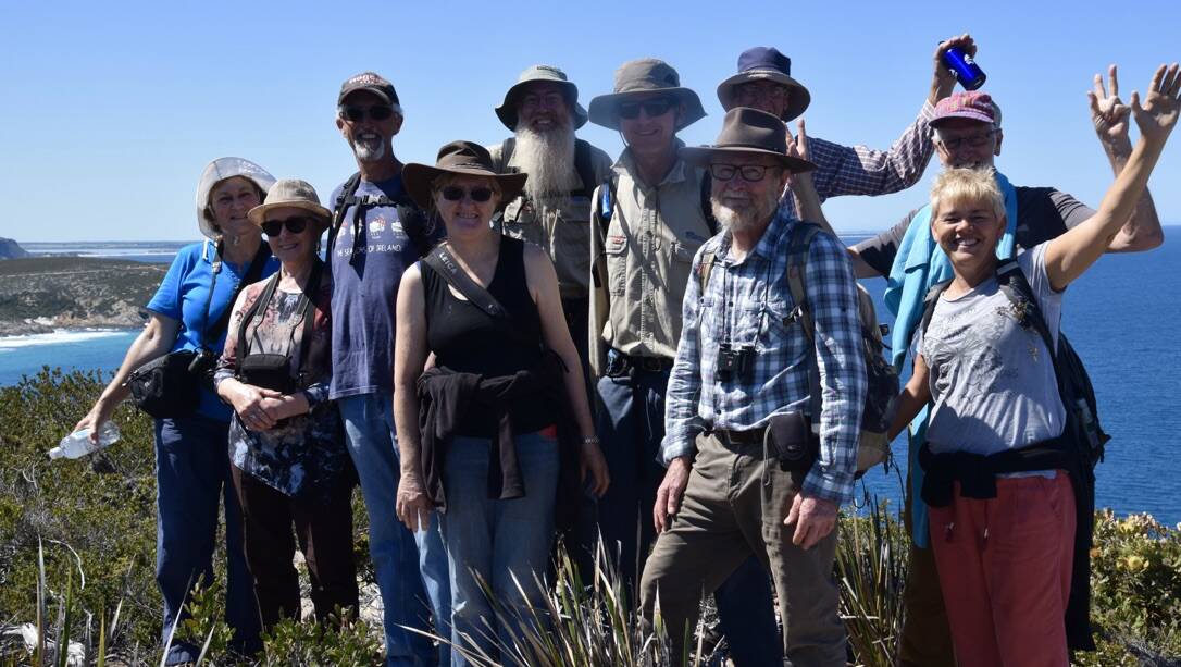 Attendees on a walk guided by Fitrzgerald River National Park rangers, checking out the beauty of the coastline.