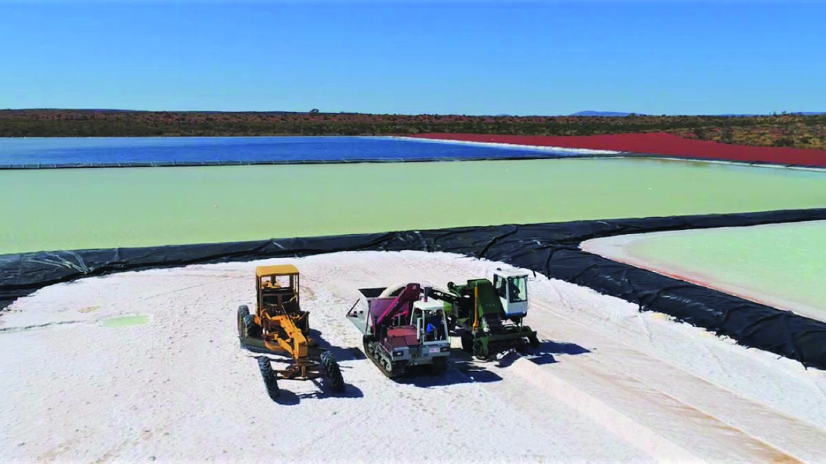 Kalium Lakes Ltd experimenting with brine salts harvesting equipment at its Beyondie Sulphate of Potash fertiliser project in the Little Sandy Desert earlier this year. It has just appointed fertiliser expert Sam Lancuba to its board of directors.