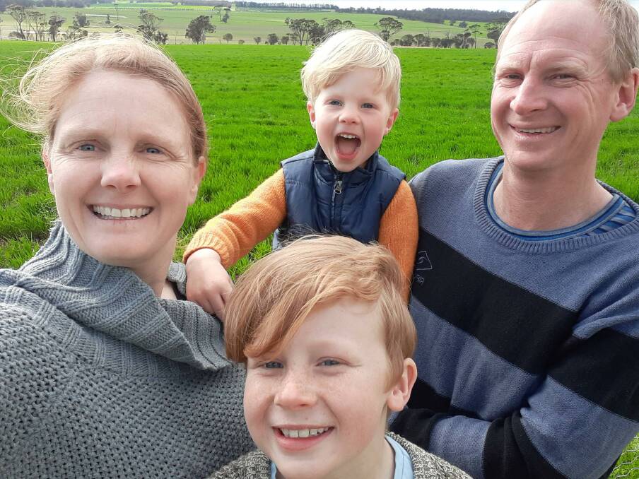 Minimal waste advocate Ella Maesepp with husband David Potter and sons Quade (back), 4, and Zavier, 8. Photo Supplied.