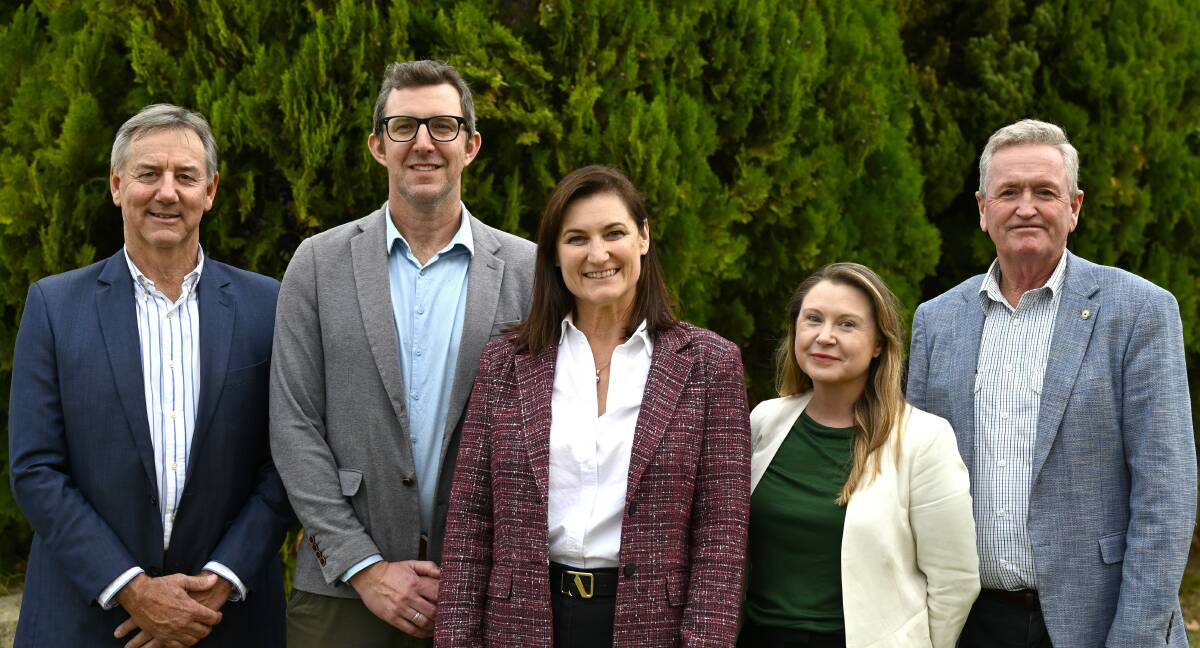 The Nationals WA deputy leader Peter Rundle (left), with Upper House candidates Rob Horstman, Julie Freeman, Julie Kirby and party leader Shane Love.