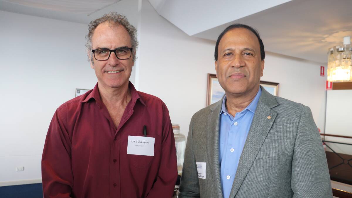 Research and development consultant Mark Sweetingham (left) and The University of Western Australia Institute of Agriculture director Kadambot Siddique.