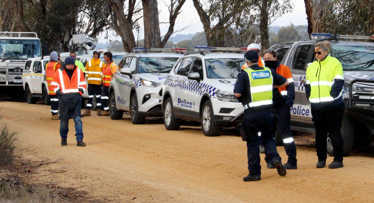 There was another standoff between protestors and power companies in the Wimmera on Monday where police were again called. Picture supplied. 