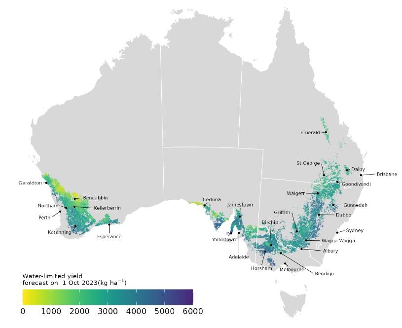 Yield prospects are best in southern Australia. Source: CSIRO.