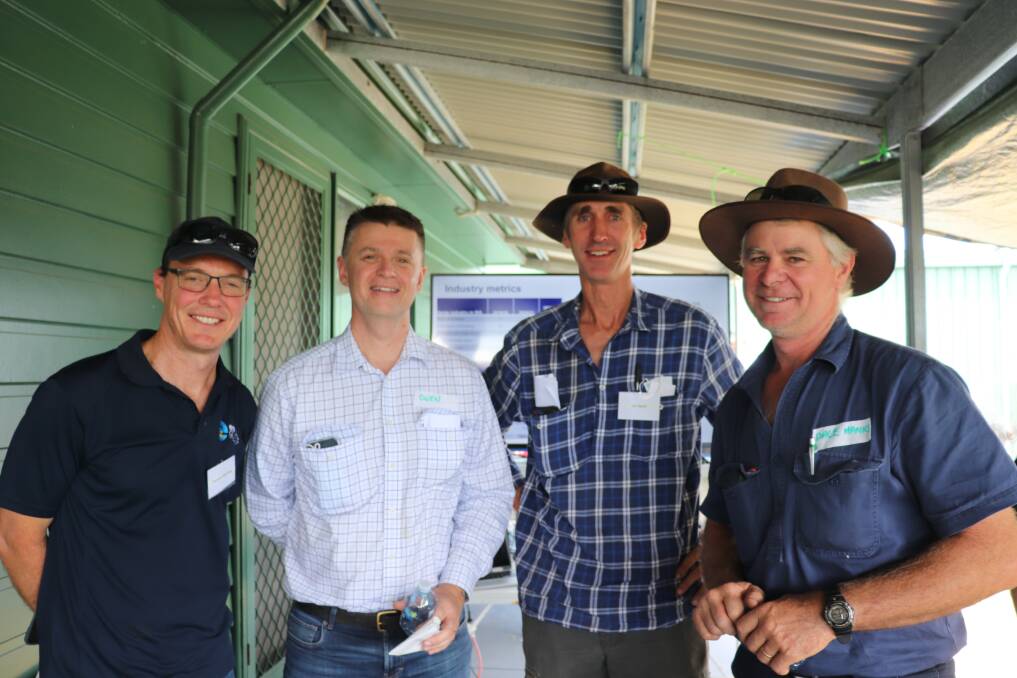 Ecogrowth's Cameron McPhee (left), with Harvey landholders Owen McLean, Ian Bach and Dale Hanks.