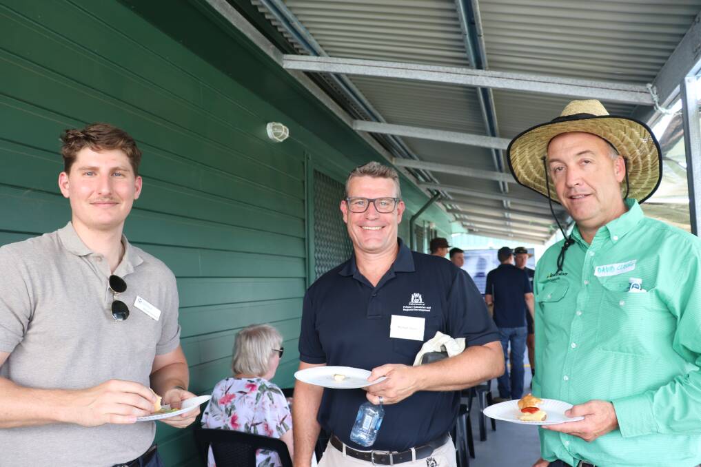 Department of Primary Industries and Regional Development (DPIRD) business development manager Michael Schmook (left), DPIRD seed testing certification Mike Davies and Nutrien Ag Solutions seed category manager David Clegg.