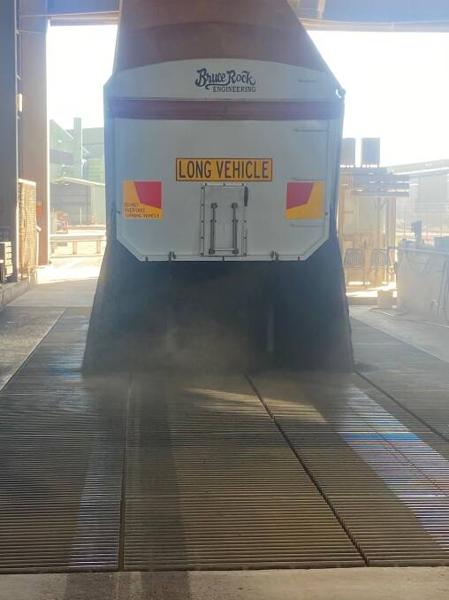 The first load of GM canola was delivered by Harmersley Fairfield to the CBH Geraldton Terminal.