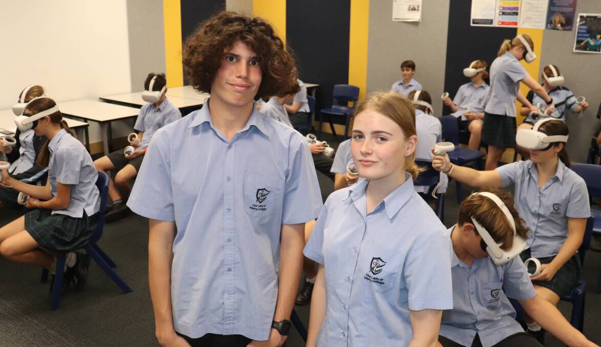 Year 10 students Ben Pennefather and Keeley Stevens were among 23 students at Our Lady of Mercy College, Australind, who participated in a Mindflight7 virtual reality careers workshop at the college on March 22 it was the first stop on the Melbourne-based education companys tour of WA regional schools.