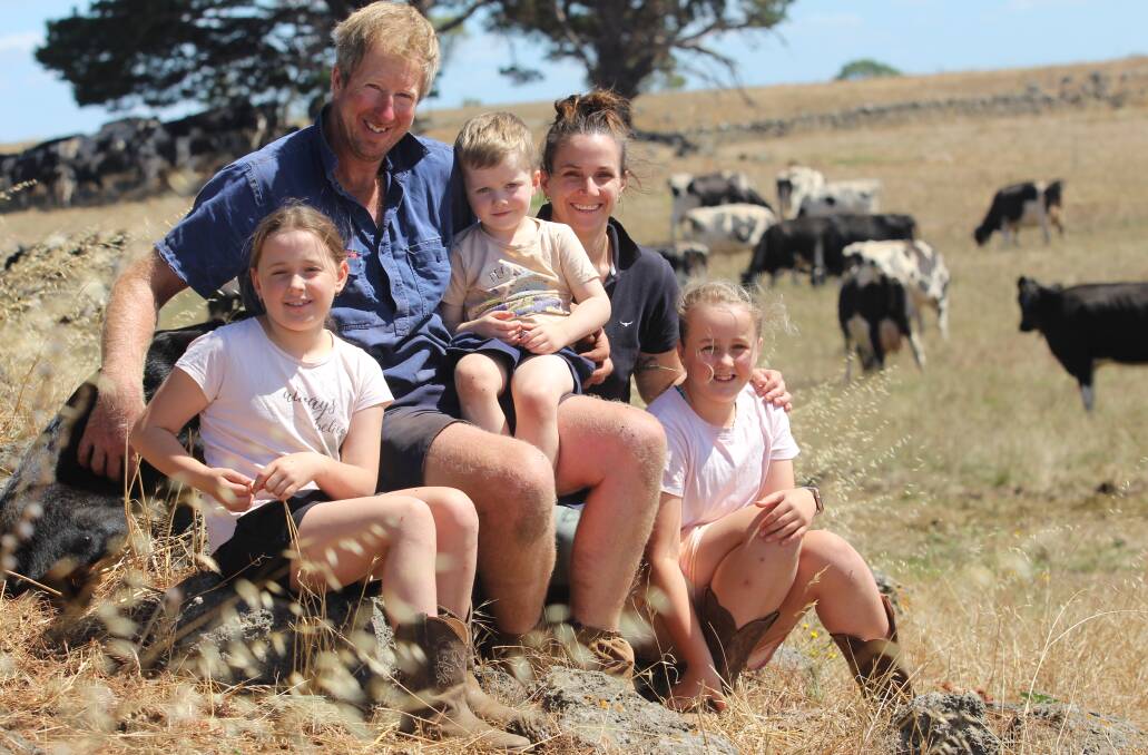The Angus family Indianna, Dale, Clancy, Karen and Charlotte milk 400 autumn-calving Holsteins in a predominantly grazing system, north of Colac, Vic. Picture supplied