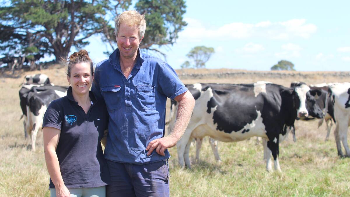 Karen and Dale Angus use genomic testing to help to make informed, data-supported decisions about which animals stay and go from a genetic perspective on their Ondit, Vic, farm. Picture supplied