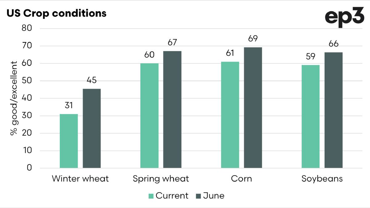 Chart 2. US crop conditions are not so good.