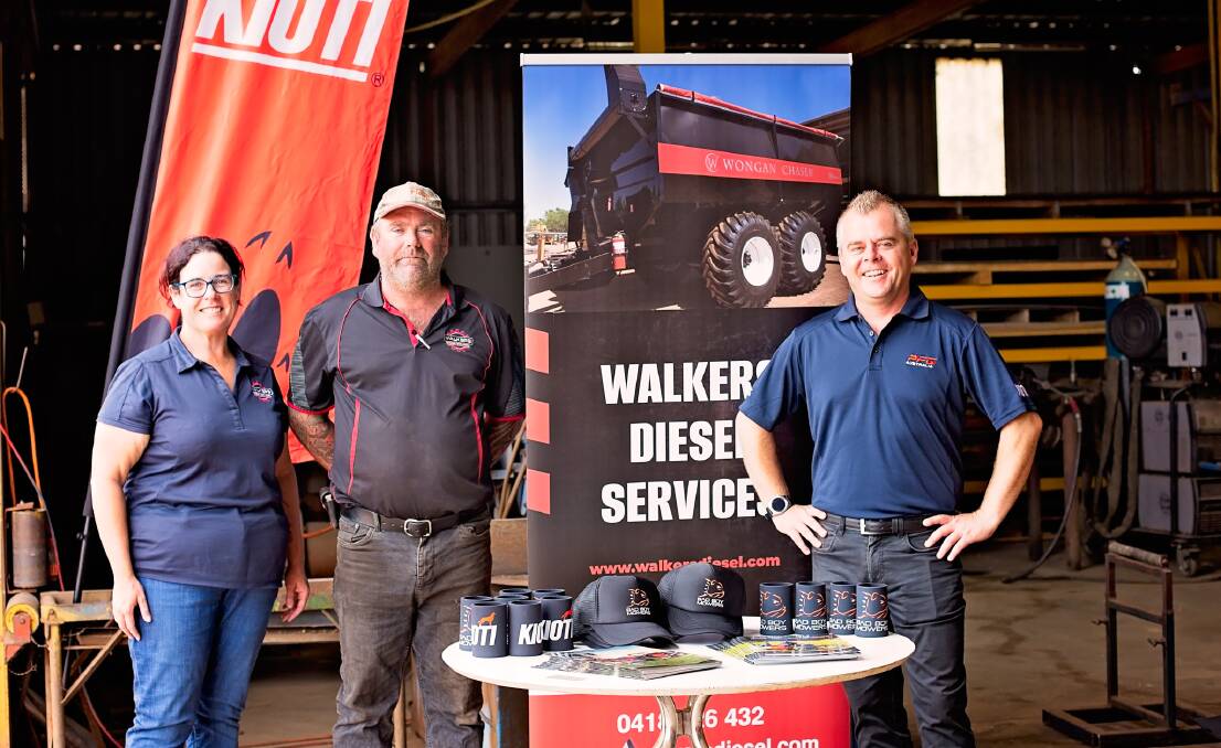 Walkers Diesel Services co-principal Mandy Walker, Wongan Hills, gets some tips from Mr Russell at the launch event in Wongan Hills last week.
